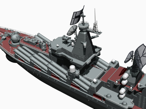 Warship moskva for 3d print 3D 프린트 모델