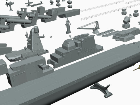 Warship moskva for 3d print 3D 프린트 모델