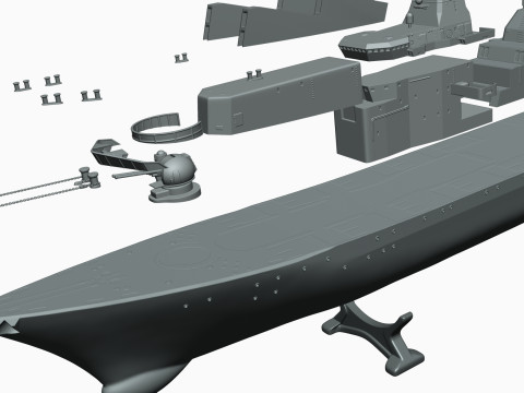 Warship moskva for 3d print 3D 프린트 모델