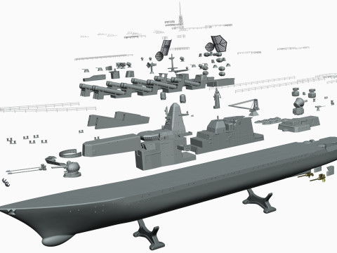 Warship moskva for 3d print 3D 프린트 모델