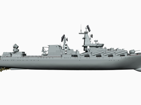 Warship moskva for 3d print 3D 프린트 모델
