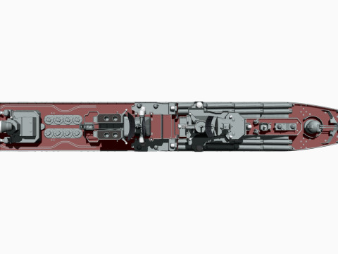 Warship moskva for 3d print 3D 프린트 모델