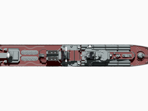 Warship moskva for 3d print 3D 프린트 모델