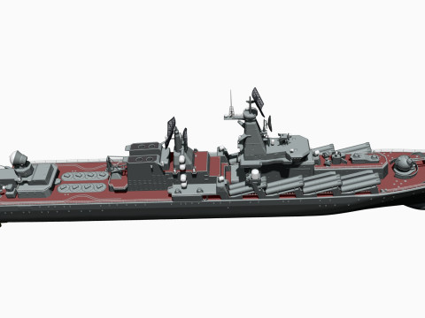 Warship moskva for 3d print 3D 프린트 모델