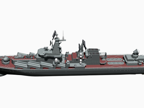Warship moskva for 3d print 3D 프린트 모델