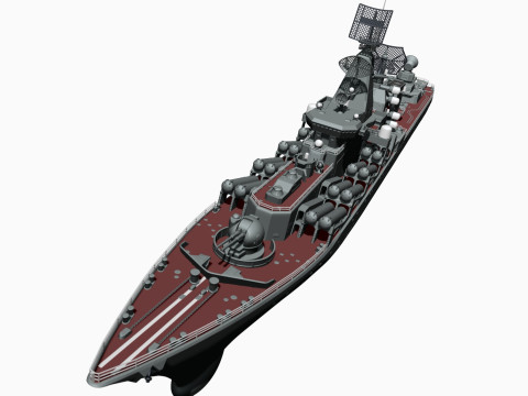 Warship moskva for 3d print 3D 프린트 모델
