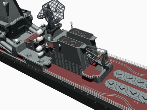 Warship moskva for 3d print 3D 프린트 모델