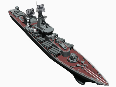 Warship moskva for 3d print 3D 프린트 모델