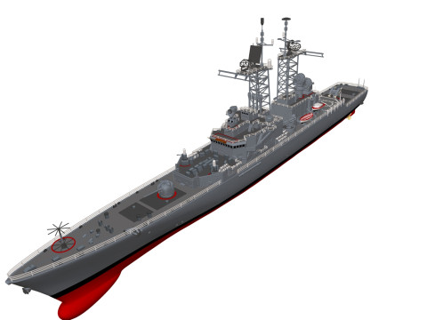 USS Truxtun CGN-35 3D 프린트 모델