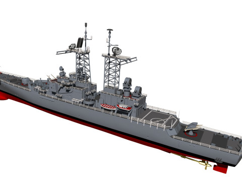USS Truxtun CGN-35 3D 프린트 모델