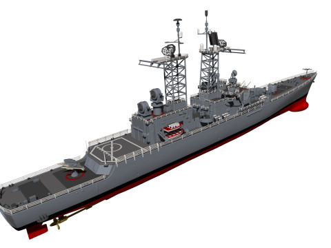 USS Truxtun CGN-35 3D 프린트 모델