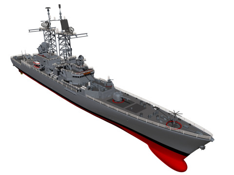 USS Truxtun CGN-35 3D 프린트 모델