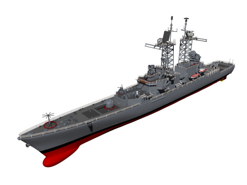 USS Truxtun CGN-35 3D 프린트 모델