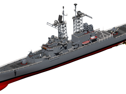 USS Truxtun CGN-35 3D 프린트 모델