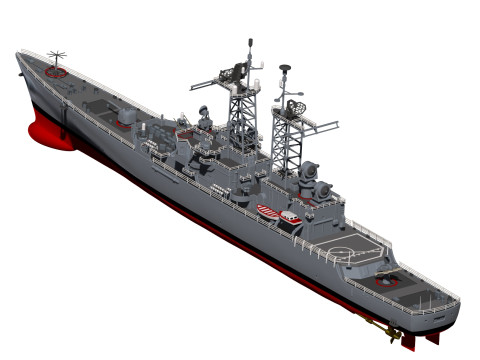 USS Truxtun CGN-35 3D 프린트 모델