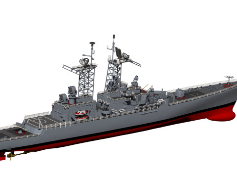 USS Truxtun CGN-35 3D 프린트 모델