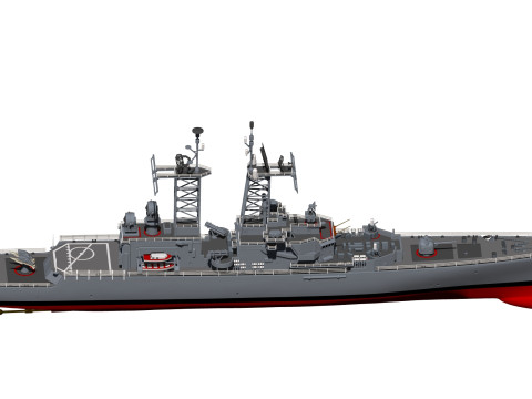 USS Truxtun CGN-35 3D 프린트 모델