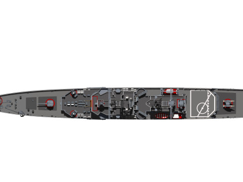USS Truxtun CGN-35 3D 프린트 모델