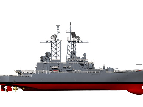 USS Truxtun CGN-35 3D 프린트 모델