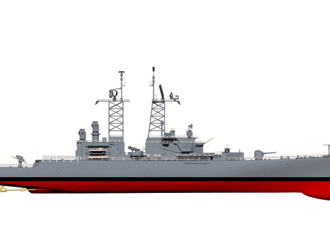 USS Truxtun CGN-35 3D 프린트 모델