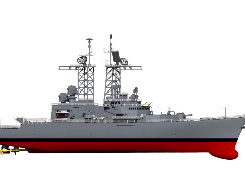 USS Truxtun CGN-35 3D 프린트 모델