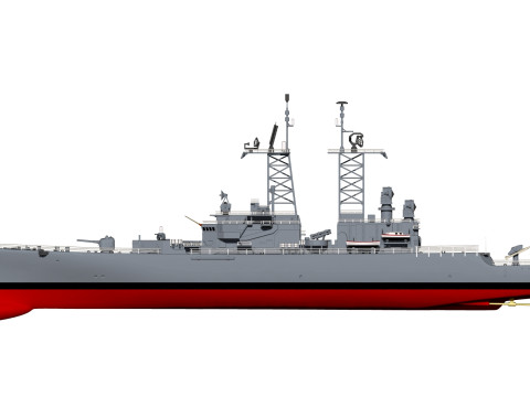 USS Truxtun CGN-35 3D 프린트 모델