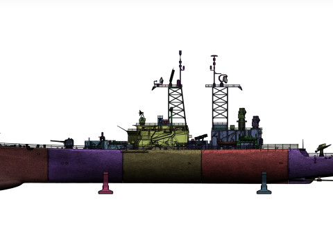 USS Truxtun CGN-35 3D 프린트 모델