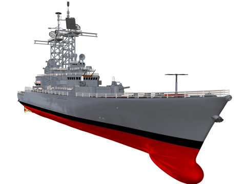 USS Truxtun CGN-35 3D 프린트 모델