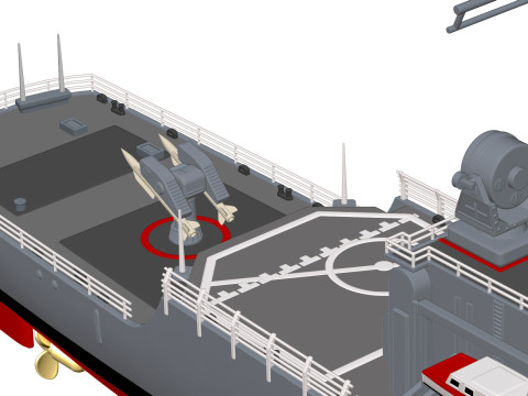 USS Truxtun CGN-35 3D 프린트 모델