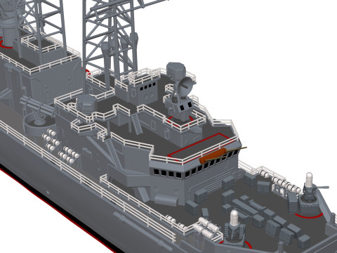 USS Truxtun CGN-35 3D 프린트 모델