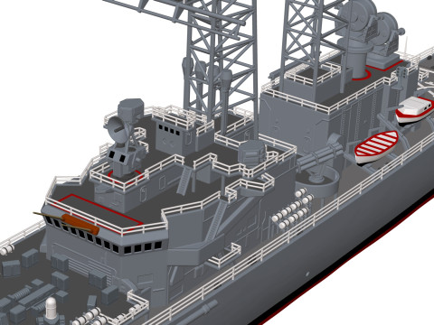 USS Truxtun CGN-35 3D 프린트 모델