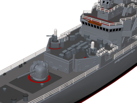USS Truxtun CGN-35 3D 프린트 모델