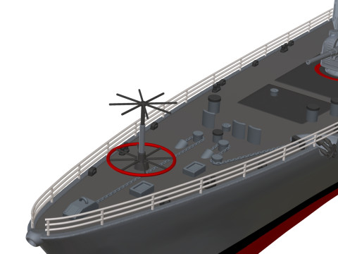 USS Truxtun CGN-35 3D 프린트 모델