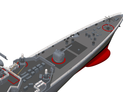 USS Truxtun CGN-35 3D 프린트 모델