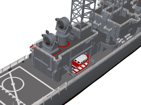 USS Truxtun CGN-35 3D 프린트 모델