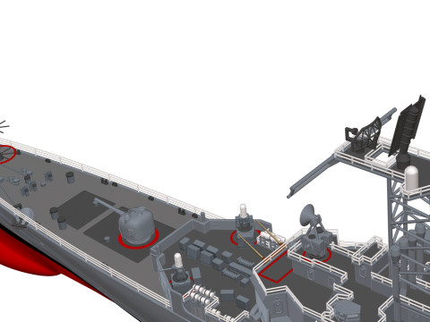 USS Truxtun CGN-35 3D 프린트 모델