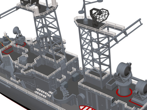 USS Truxtun CGN-35 3D 프린트 모델