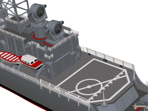 USS Truxtun CGN-35 3D 프린트 모델
