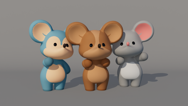 Rigged Cartoon Mouse 3Dモデル .c4d .max .obj .3ds .fbx .stl .blend 