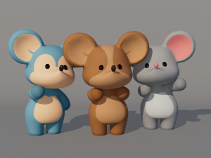 Rigged Cartoon Mouse 3D-Modell