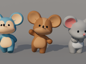 Rigged Cartoon Mouse 3Dモデル