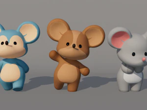 Rigged Cartoon Mouse 3D Model