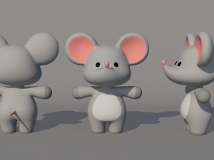 Rigged Cartoon Mouse 3Dモデル
