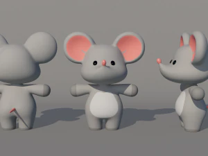 Rigged Cartoon Mouse 3D Model