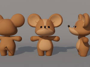 Rigged Cartoon Mouse 3Dモデル