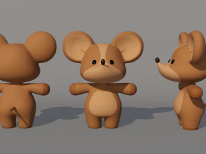 Rigged Cartoon Mouse 3D Model