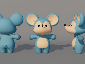 Rigged Cartoon Mouse 3Dモデル