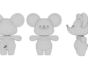 Rigged Cartoon Mouse 3Dモデル