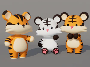 Uzbrojony animowany tygrys Model 3D