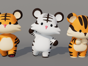Rigged Cartoon Tiger 3D 模型